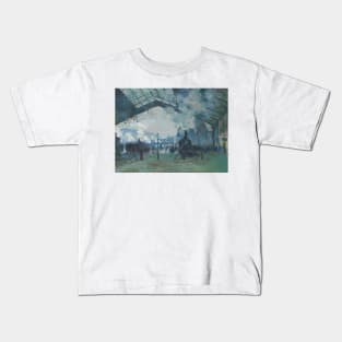 Arrival of the Normandy Train, Gare Saint-Lazare by Claude Monet Kids T-Shirt